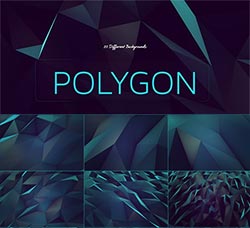 10张高清的低多边形背景素材：Polygon Abstract BGs Sea style